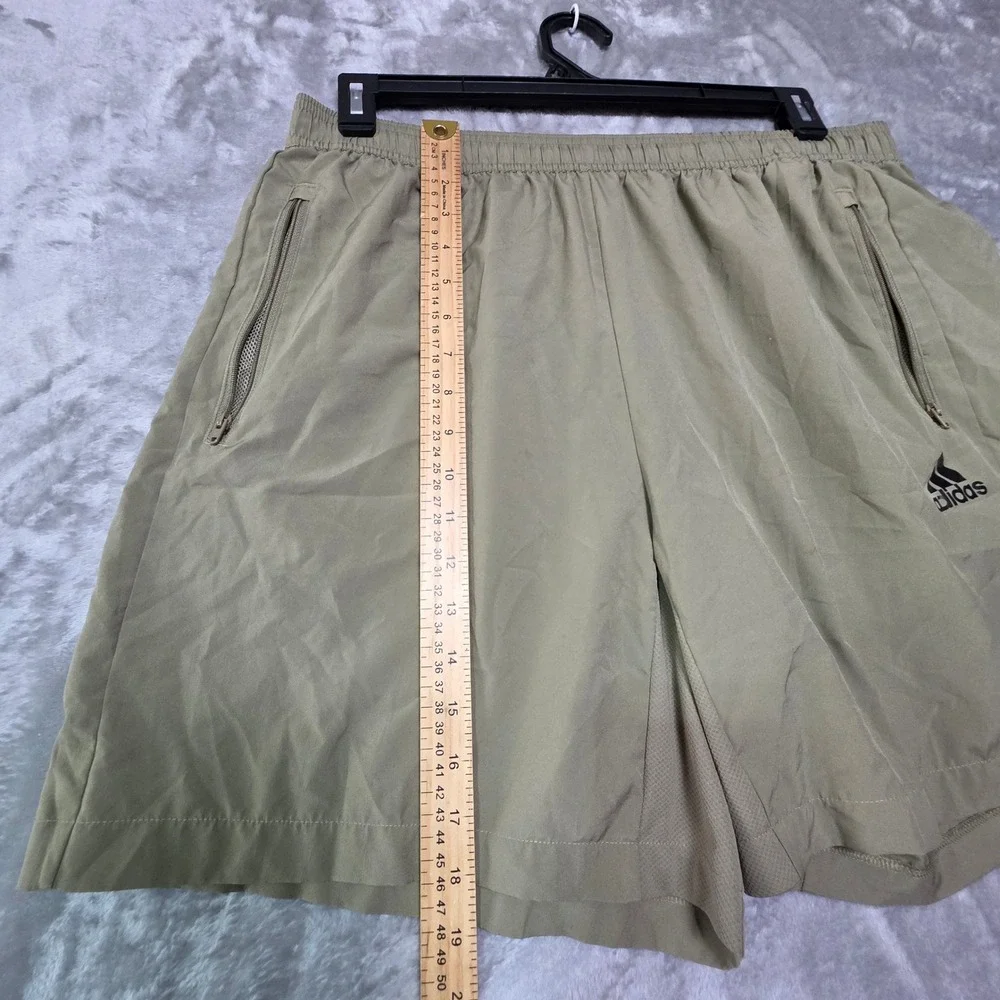 Adidas Mens XL Primegreen Aeroready Athletic Shorts Olive Green Zipper Pockets